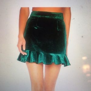 REVOLVE About Us emerald green mini skirt